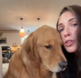 Golden Retriever Expresses His Sadness When Grandma Leaves
